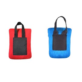 2PCS Mini Pocket Picnic Blanket Red + Blue Durable Lightweight Waterproof Sand Proof Beach Camping Travel Mat with Portable Bag for Outdoors Activities (70 * 110cm)