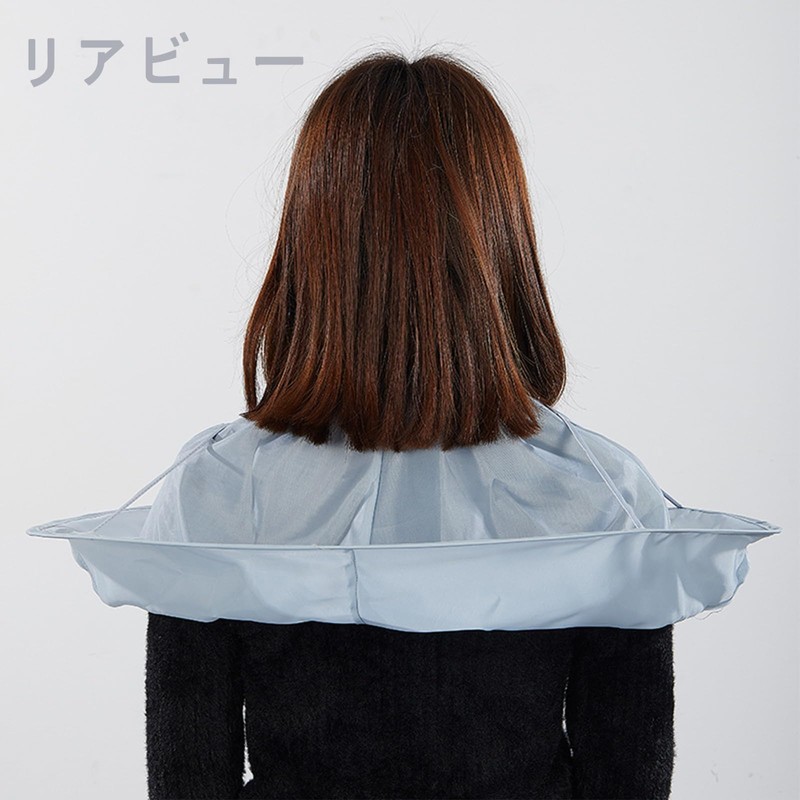 [FamGift] 散髪 ケープ、ヘアーエプロン セルフカット、ケープ 折りたたみ式散髪用ケープ、毛染め 大人 子供 ヘアカット 家庭用およびサロン用プロ理髪ケープ [直径60CM]