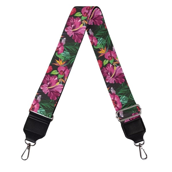 GLENLCWE Hawaiian Hibiscus Palm Print Wide Purse Strap Replacement Belt