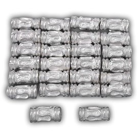 15g Bali Lariat Tube Beads Silver Plated 9mm Approx 24