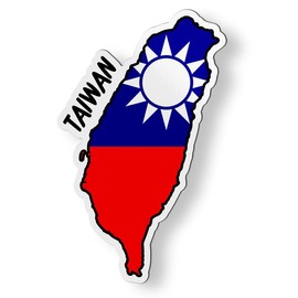 Taiwan Map with Flag Magnet for Car Fridge Locker Metal Door - 4.5"