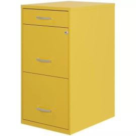 Hirsh Industries LLC Space Solutions 18" D 3 Drawer Metal Organizer File Cabinet Yellow/Goldfin