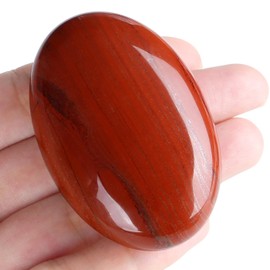 AWARDSEN 2.4" Large Red Jasper Crystals Stone Polished Palm Stone Healing Crystals 0.7" Thick Natural Reiki Gemstone Worry Stone Energy Balancing Anxiety Stress Relief Meditation