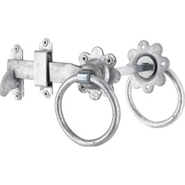 IRONTITE® Ring Gate Latch, Heavy Duty Gate Latch for Wooden Gates, Auto Garden Gate Latch Ideal for Keeping Garden Gates and Doors Shut, Opened from Either Side of Gate (BZP)