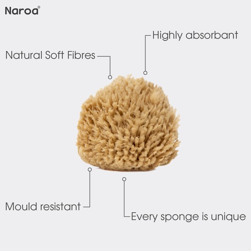 Naroa Natural Baby Sponge | Soft Sea Wool Unbleached Bath