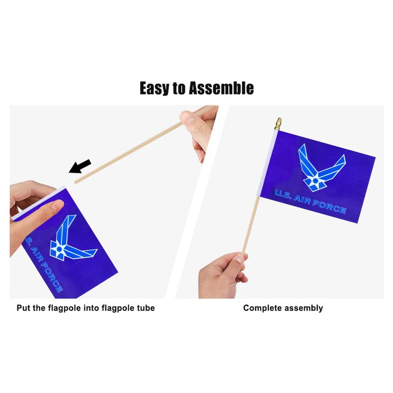 HSQCEZ 12Pcs Small USA Air Force Wings Flags on Wooden