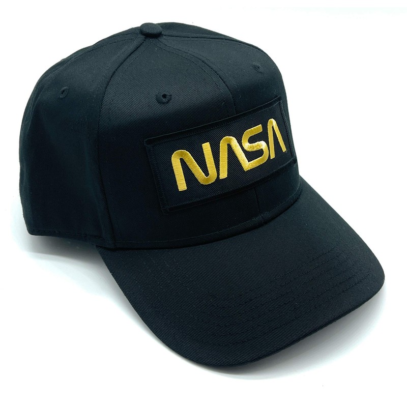 Infinite Hats NASA Hat Gold Patch Adjustable Baseball Cap (Black)