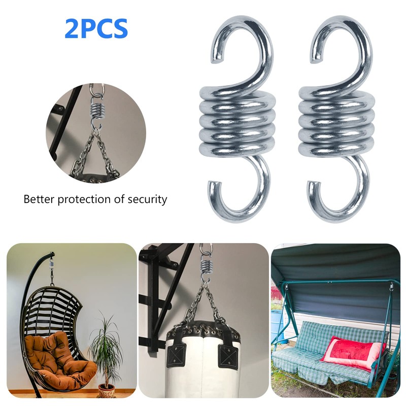 HOMPER 2 Pieces Hammock Spring, Hardened Galvanized Steel Extension Spring