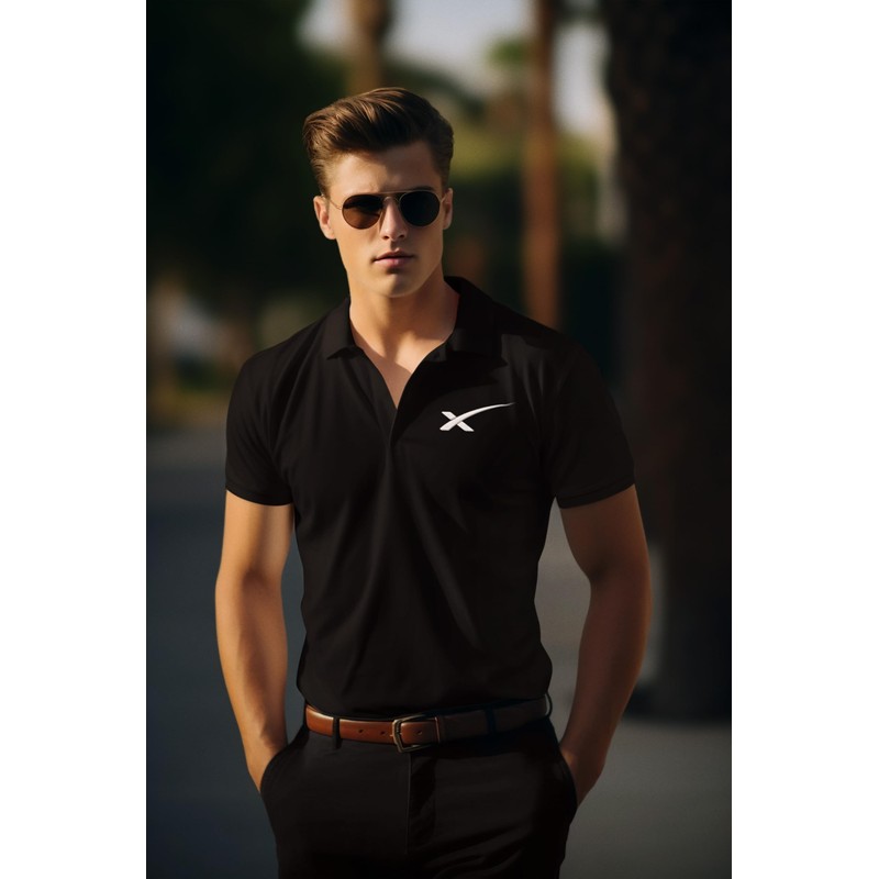 Absurd Ink SpaceX - UV Micro-Mesh Polo (US, Alpha, X-Large,