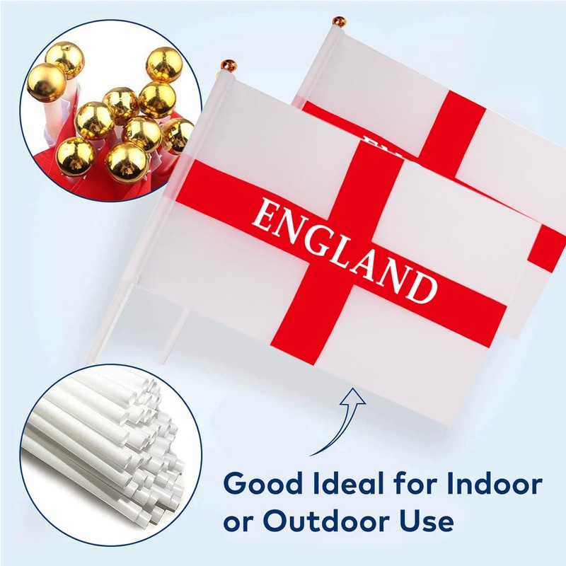12Pcs England Flags on Sticks for St, George's Day Decorations,St