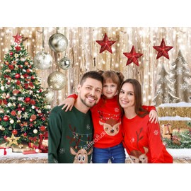 Dudaacvt 7x5Ft Christmas Backdrops for Photography Winter Snow Backdrop Rustic Wood Floor Backdrop Xmas Tree Gift Christmas Family Party Background
