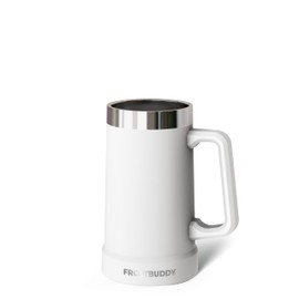 Frost Buddy Stein Buddy – 24oz Insulated Stainless Steel Beer Stein Mug with Handle – Keeps Beer Cold for Hours – Ideal for Tailgating, Parties, BBQs, and Gifts (White)