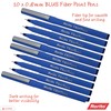 rorito 10 x 0.8mm Fiber Point BLUE Pens Smooth Fine