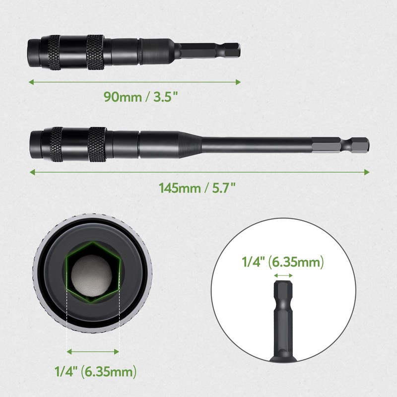 Litorange 2 Pcs Magnetic Pivot Drill Bit Holder,1/4" Hex Pivoting