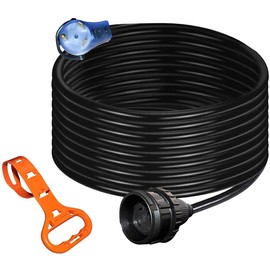 ApexSports 36’100% Copper Extension Cord: RV 30A TT-30P to L5-30R with Easy Handle, LED Power Indicator and Cord Organizer: R4SEXL-009S1