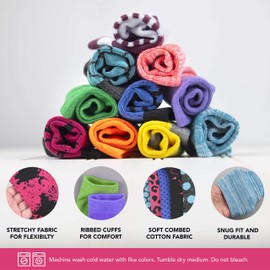 Debra Weitzner 12 Pairs Womens Runner Ankle Socks - Low-Cut Colorful Socks (Size 10-13)