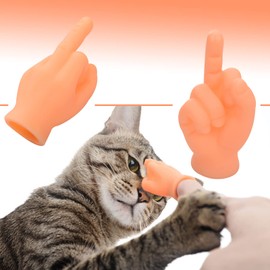 10PCS Rubber Hand Gestures for Cat Play & Photos - Mini Party Props, Home Fun Accessories Soft Expressive