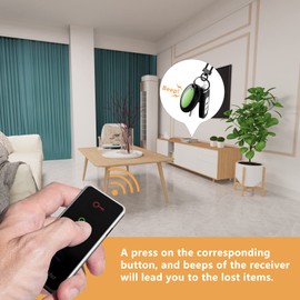 Jegoteer Lost Remote Finder, Remote Control Finder Locator with LED Light | 131ft RC Range Key Finder Locator Making Noise, Find My Keys Device with 4 Remote Retriever Tags | Key Tracker, Keychain Key Finder