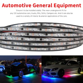Underglow Lights for Car, 6 Pcs Led Strip Lights with RGB Dream Color Chasing, APP Control 12V Flexible LEDs Underbody Lights, Waterproof Underglow Led Light Kit