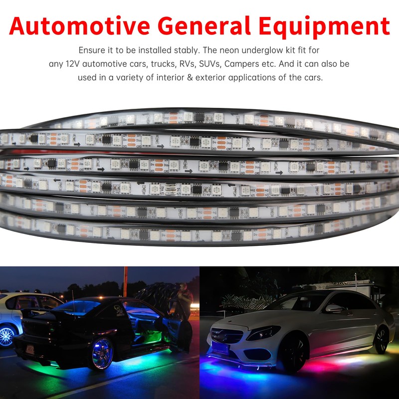 Underglow Lights for Car, 6 Pcs Led Strip Lights with