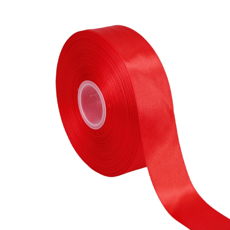 BEAUTOPE 100 Yards Red Satin Ribbon for Gift Wrapping Flower