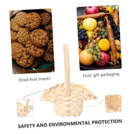 Mobestech 5pcs Woven Flower and Fruit Baskets Sundry Storage Baskets for Home Decor Natural Khaki and Rattan Design Versatile Packaging and Organizing