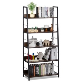 VEVOR Metal Bookshelf, 5-Tier Industrial Bookcase, Tall Wide Rustic Vintage Storage Bookshelf with Open Shelves, Freestanding Display Shelving Unit Storage Rack, for Living Room, Bedroom & Office