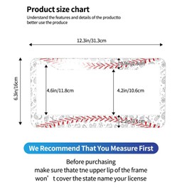 Baseball License Plate Frame Retro - Baseball Ball Texture License Plate Frames Aluminum Metal Cute Auto Car Tag Holder with 2 Holes Equipped with Screws for Men