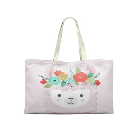 Le Jardin du Lin Bedruckte Einkaufstasche, Wiederverwendbare, Tasche, Faltbar, Stofftasche mit Zwei Langen Henkeln, Größe: 50x40 Cm