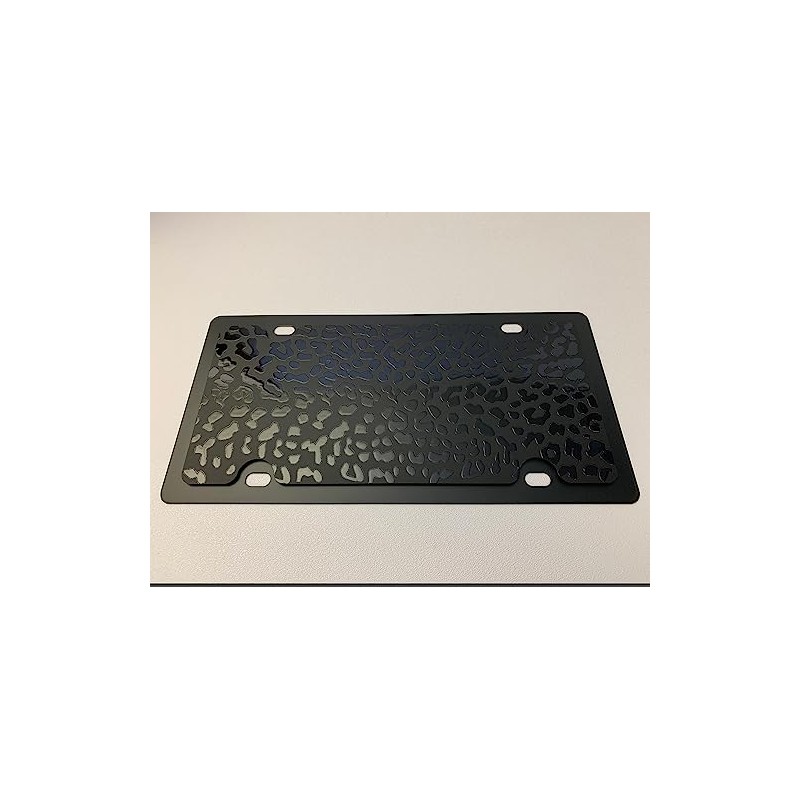 Eurosport Daytona- Black Leopard Print Carbon Steel License Plate