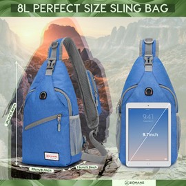ZOMAKE Chest Bag Sling Bag Men's Anti-Theft Crossbody Bag for Men and Women, Shoulder Bag Men for Outdoor Cycling Travel Hiking, blue