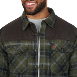 Coleman Diamond Quilted Flannel Shirt Jacket - Mens Plaid Flannel Winter Jacket for Outdoor Hiking, Camping, and Hunting Olive Grey X-Large