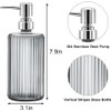 Glass Soap Dispenser - 17oz Ribbed Clear Glass Bottle with