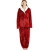 Yanhalo Womens Pyjamas Warm Fleece Pyjamas Set Winter Soft Ladies