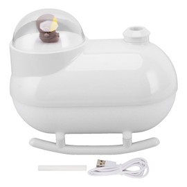Small Humidifier Desktop Humidifier Cartoon Astronaut Train Colorful Lighting USB Powered Mist Humidifier for Bedroom White