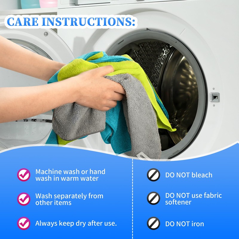 FIXSMITH Microfiber Cleaning Cloth - Pack of 24, Multi-Functional Cleaning