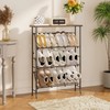 JZM Shoe Rack Storage, Narrow 4 Tier Metal Shoe Storage