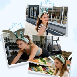 PBPCGBW 3Pcs Makeup Headband for Women, Spa Hairband with Fluffy Frog Deer Snails Designs Microfiber Head band Face Wash Headband Skincare Hair Accessories for Cosmetic Shower