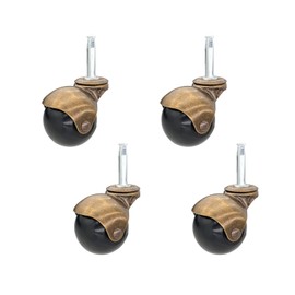 SFOCFWH 4pcs Caster Wheels, Swivel Plate Ball Casters Set of 4, Antique Furniture Casters Brass, Heavy Duty, Office Chair Caster(Cyan 2'')