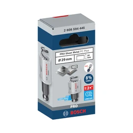Bosch 1 x Pro Sheet Metal Power Change Plus Hole Saw (for Stainless Steel Sheets, Steel Sheets, Diameter 29 mm, Professional Accessories Drill/Screwdriver)
