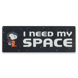 Peanuts Snoopy I Need My Space Metal Sign - Funny Outer Space Snoopy Sign for Kids' Bedroom or Classroom