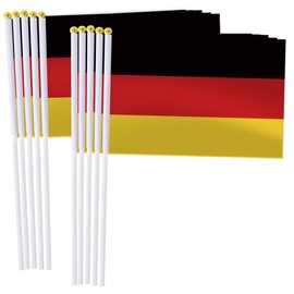 25 Pack Germany Handheld Small Flag,Mini German Hand Held Miniature Stick Decor