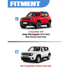 FengYu Roof Rack Cross Bars Compatible with Jeep Renegade 2015-2024, Aluminum Roof Rails Crossbars Rooftop Luggage Rack Cargo Ski Basket Luggage Carrier Rail