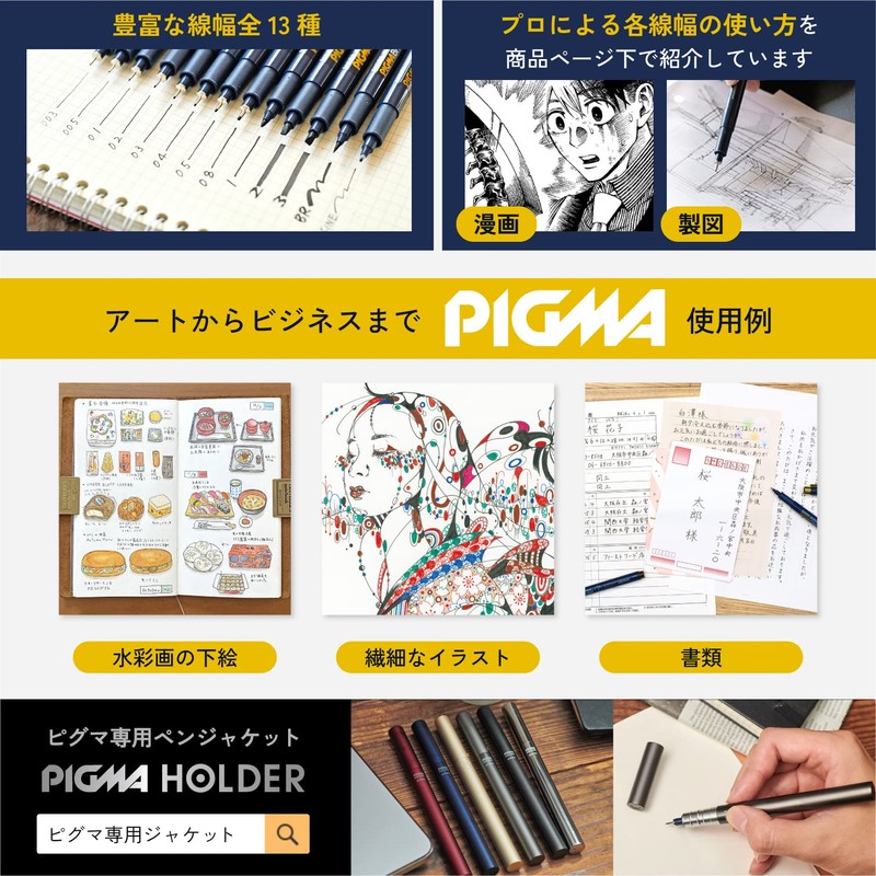 Sakura Color Products ESDK-5A Water-Based Pen, Pigma, Black, Set of