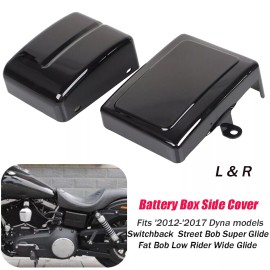 Unbranded L&R Battery Box Side Covers For Harley Dyna Street Fat Bob Wide Glide FXDL 12-17