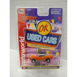 Auto World SC390-5B OK Used Cars 1970 Barracuda Gran Coupe HO Scale Electric Slot Car - Orange