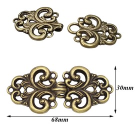Trsnzul Cloak Clasp Fasteners 4 Pairs Clip Closure Jacket Fasteners Closures Decorative Replacement Buttons Cardigan Clip Robe Closure Made of Metal for Cardigan Cape