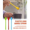 QLEUIFT Pack of 6 Colourful Length Plastic Spoons, Coffee Spoons,
