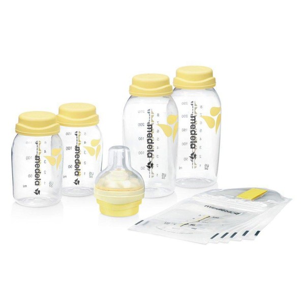 Medela Store and Feed Set - BPA-Free feeder set with 150 and 250 ml bottles, with Calma teat for expressing, storing and feeding breastmilk, freezer and fridge safe designed bottles