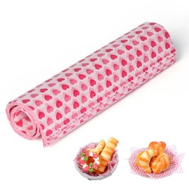 50 Sheets Heart Greaseproof Paper, Waterproof Food Wrapping Paper, Food Grade Wrap Paper, Basket Liners, Wax Paper, Sandwich Wrappers, Deli Paper Sheets, Food Picnic Paper